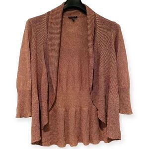 Eileen Fisher Purple Linen Blend Open Cardigan Size Large Petite